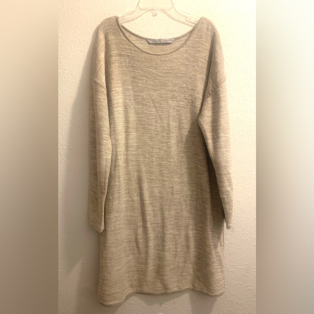 Athleta Cream Tunic Sweater Dress